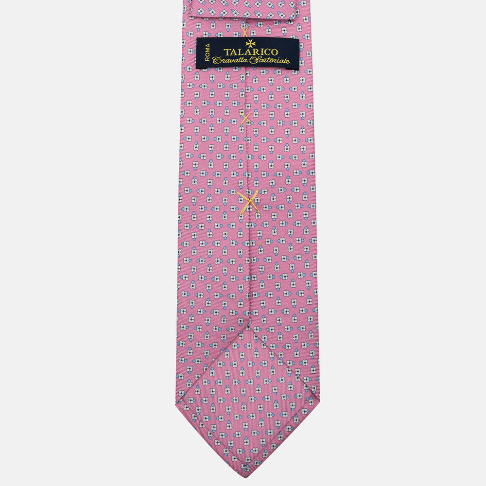 Cravatta 3 pieghe in Seta, Fantasia Floreale, Rosa - JA057247-6