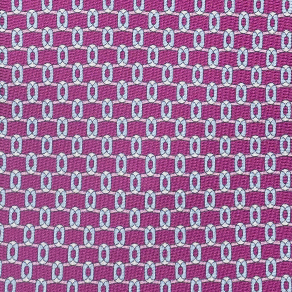 3-Fold Silk Tie, Chain Pattern, Magenta - JA058625_5
