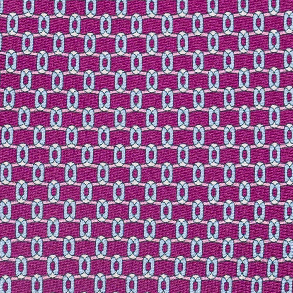 Cravatta 3 pieghe in Seta, Fantasia Geometrica, Magenta - JA058625_5 T