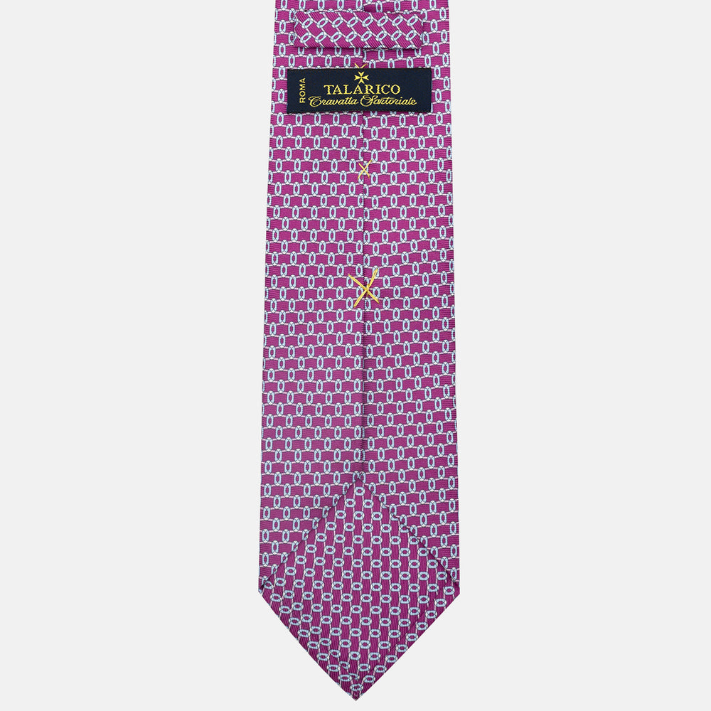 3-Fold Silk Tie, Chain Pattern, Magenta - JA058625_5