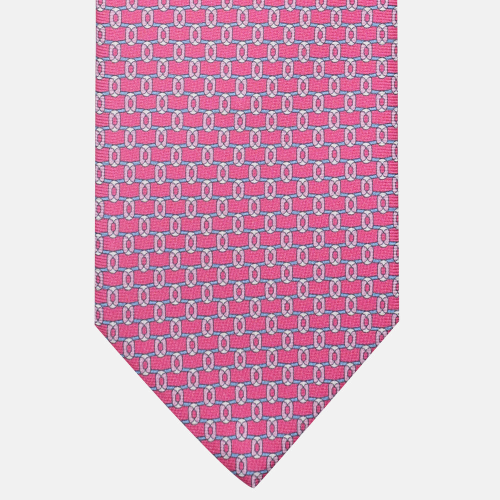 3-Fold Silk Tie, Chain Pattern, Pink - JA058625_6