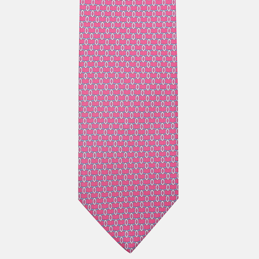 3-Fold Silk Tie, Chain Pattern, Pink - JA058625_6