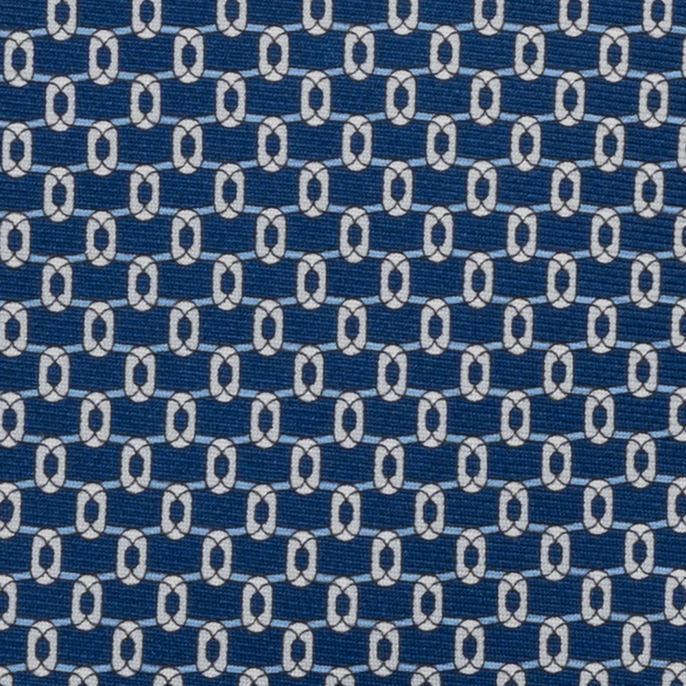 Cravatta 3 pieghe in Seta, Fantasia Concatenata, Blu Celeste - JA058625_7