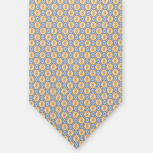 3-Fold Silk Tie, Geometric Pattern, Yellow - JA058626_5 T