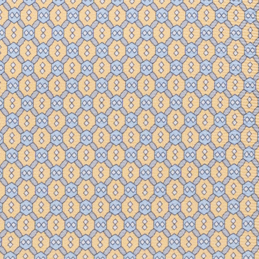 3-Fold Silk Tie, Geometric Pattern, Yellow - JA058626_5