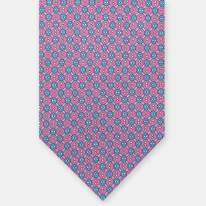 3-Fold Silk Tie, Geometric Pattern, Pink - JA058626_6 T