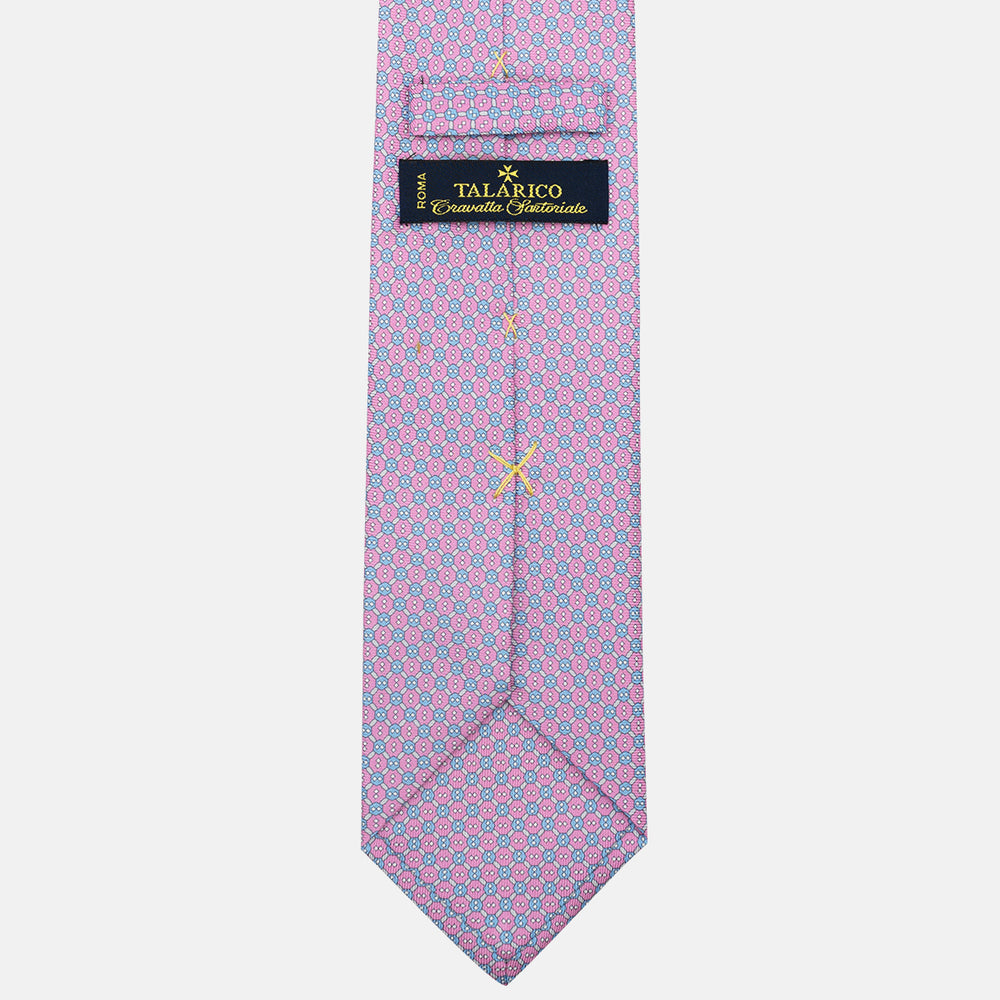 3-Fold Silk Tie, Geometric Pattern, Pink - JA058626_6