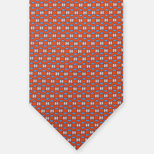 3-fold Silk Tie, Geometric, Orange - JA058627_2 T