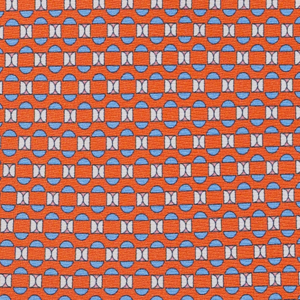 Cravatta 3 pieghe in Seta, Geometrica, Arancione - JA058627_2 T