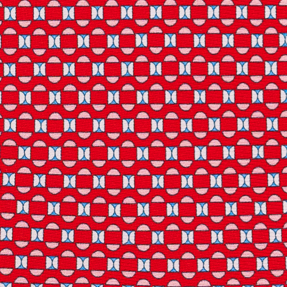 Cravatta 3 pieghe in Seta, Fantasia Geometrica, Rosso - JA058627_3 T