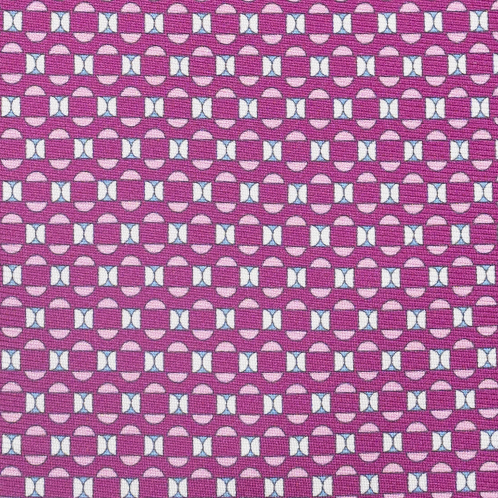 Cravatta 3 pieghe in Seta, Fantasia Geometrica, Magenta - JA058627_4
