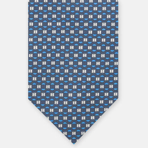 3-fold Silk Tie, Geometric Pattern, Grey - JA058627_7 T