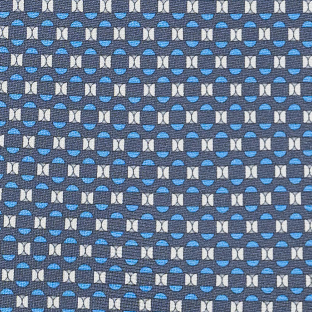 3-fold Silk Tie, Geometric Pattern, Grey - JA058627_7 T
