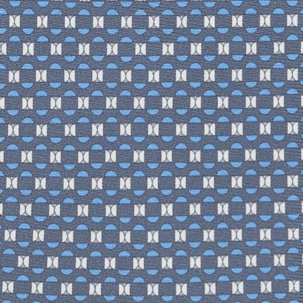 3-Fold Silk Tie, Geometric Pattern, Grey - JA058627_7