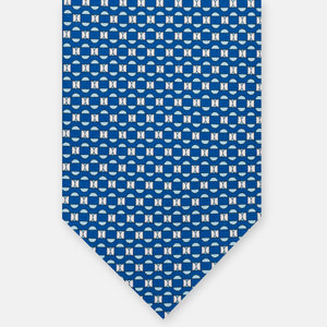 3-Fold Silk Tie, Geometric Pattern, Light Blue - JA058627_9 T