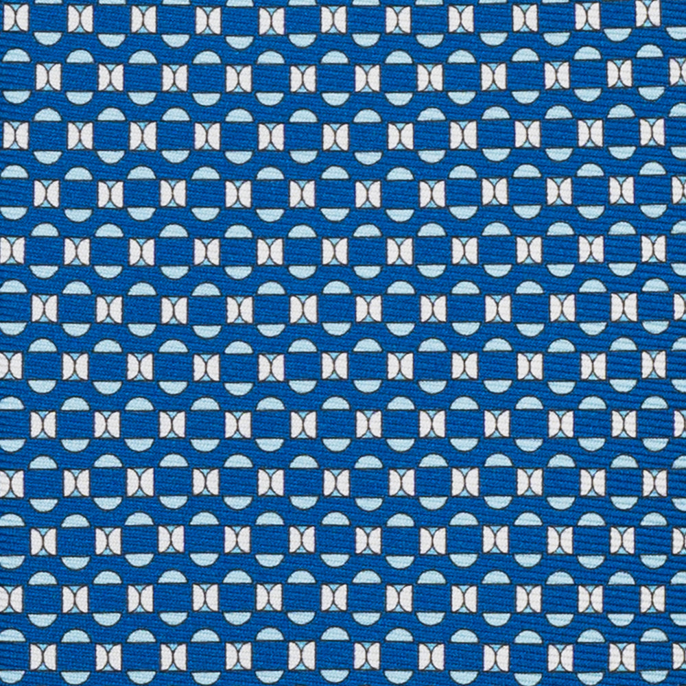 3-Fold Silk Tie, Geometric Pattern, Light Blue - JA058627_9 T