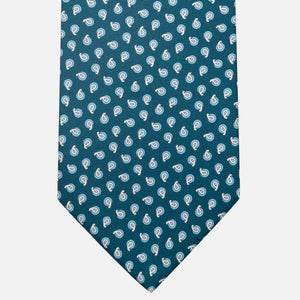3-Fold Silk Tie, Micro Pattern, Teal - JA058631_1