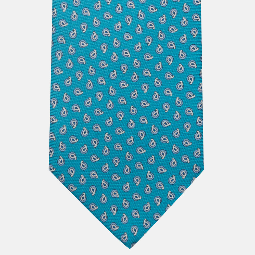 3-Fold Silk Tie, Micro Pattern, Light Blue - JA058631_2