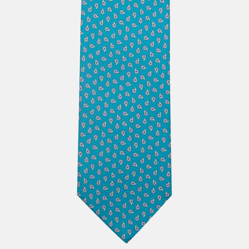 3-Fold Silk Tie, Micro Pattern, Light Blue - JA058631_2