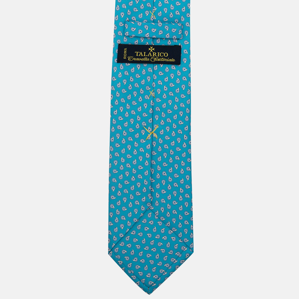 3-Fold Silk Tie, Micro Pattern, Light Blue - JA058631_2