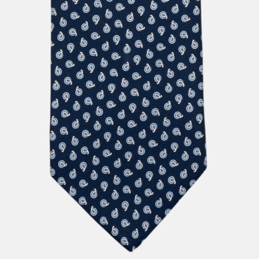 Cravatta 3 pieghe in Seta, Micro Fantasia, Blu Celeste - JA058631_3