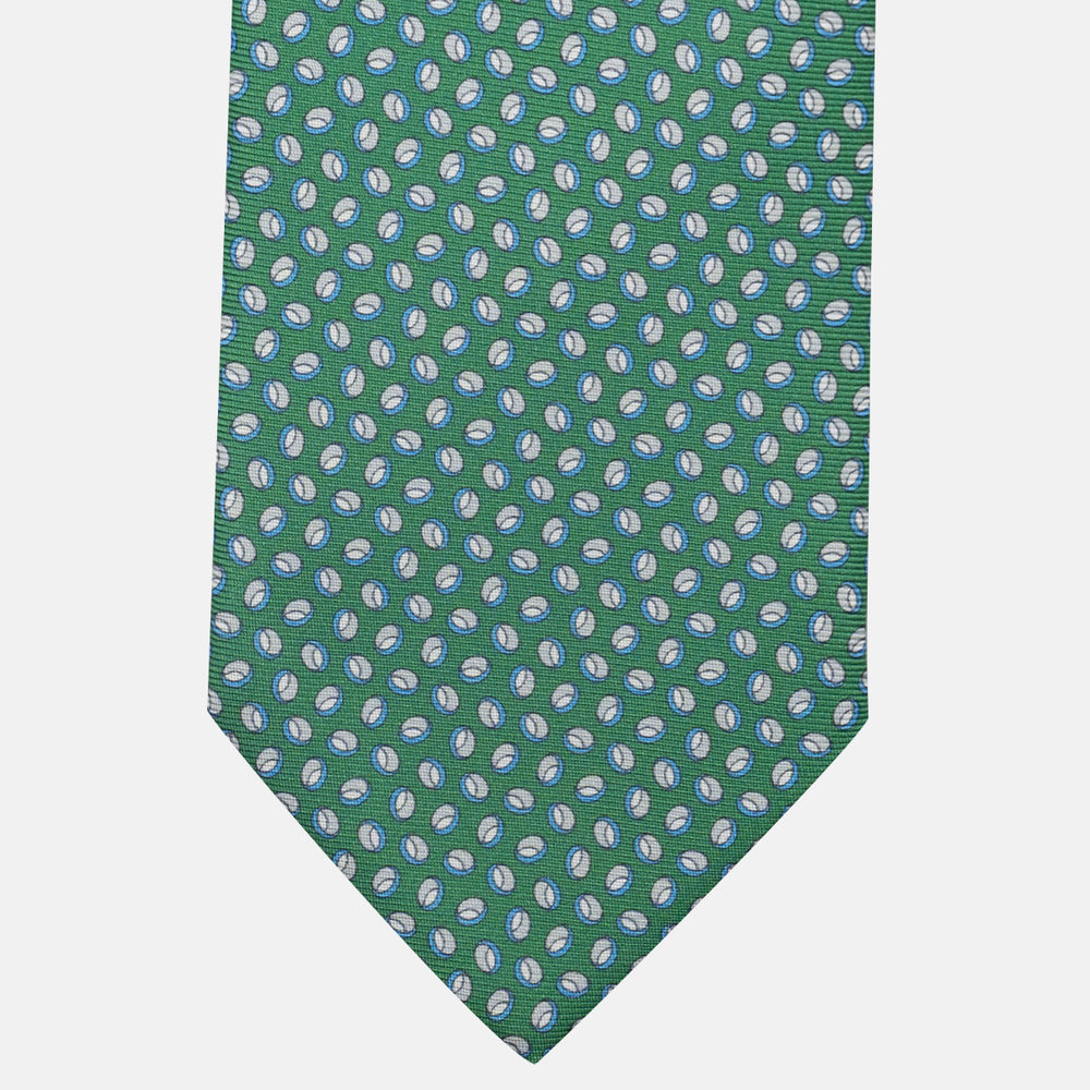 3-Fold Silk Tie, Micro Pattern, Green - JA058632_10