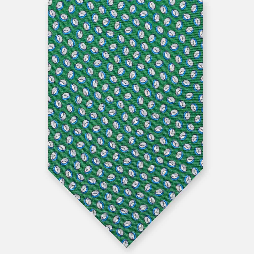 3-Fold Silk Tie, Micro Pattern, Green - JA058632_10 T