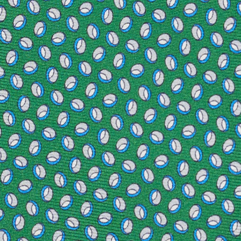 3-Fold Silk Tie, Micro Pattern, Green - JA058632_10 T