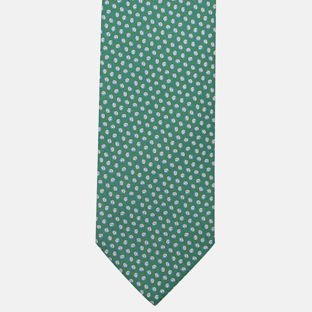 3-Fold Silk Tie, Micro Pattern, Green - JA058632_10
