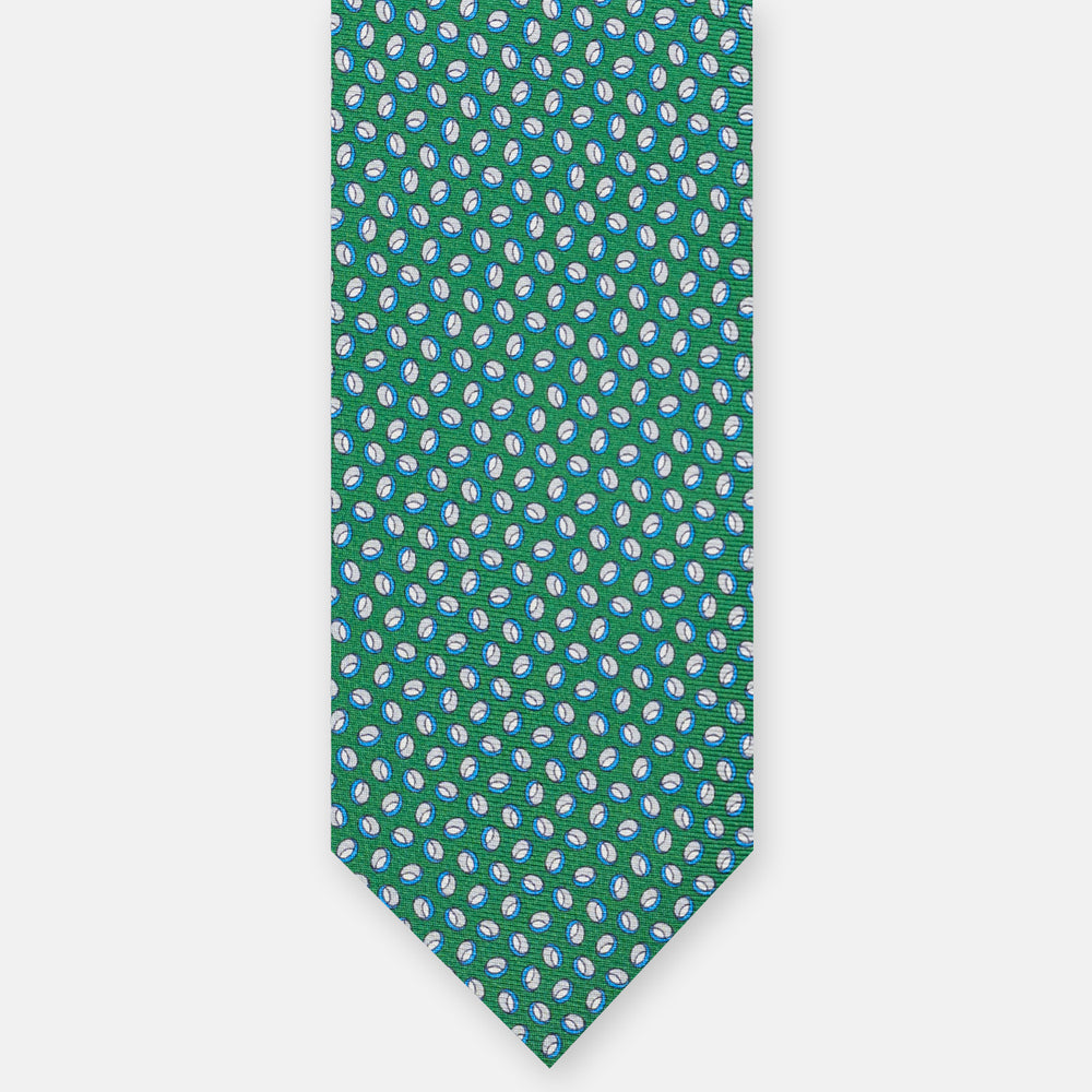 3-Fold Silk Tie, Micro Pattern, Green - JA058632_10 T