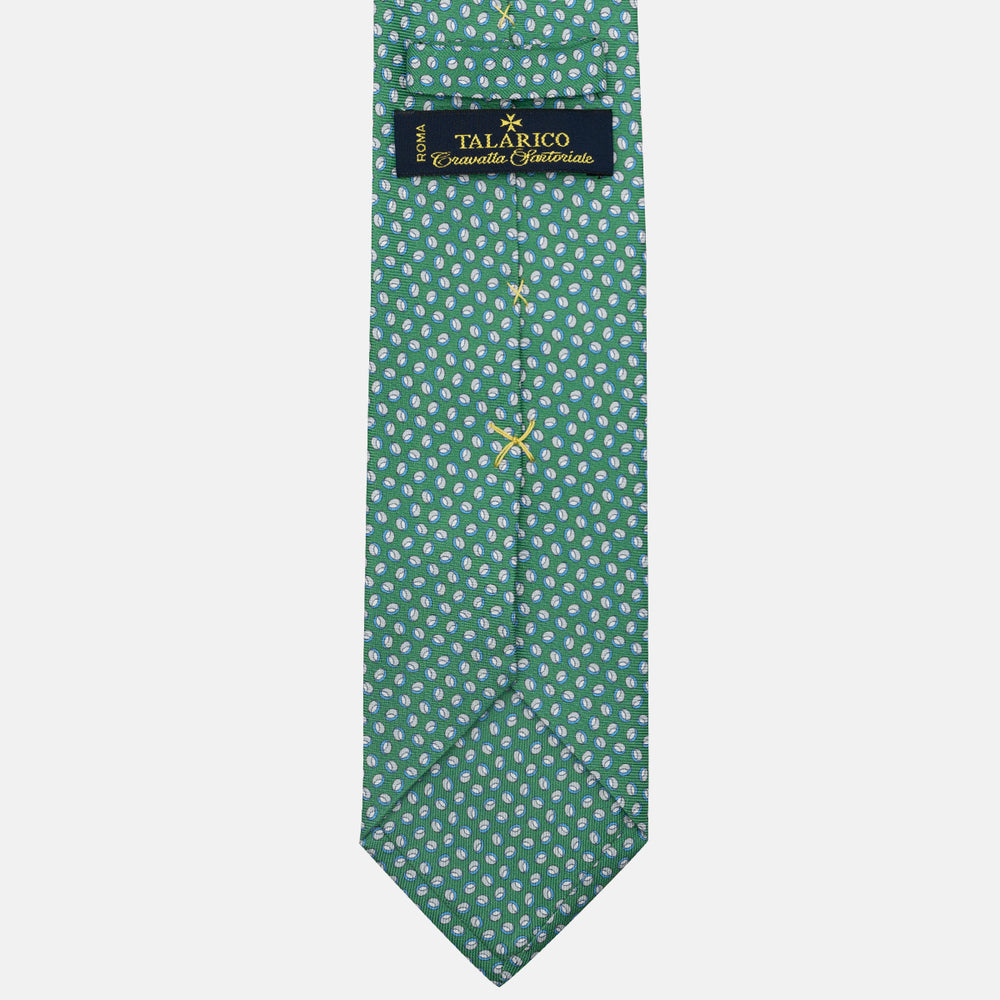 3-Fold Silk Tie, Micro Pattern, Green - JA058632_10