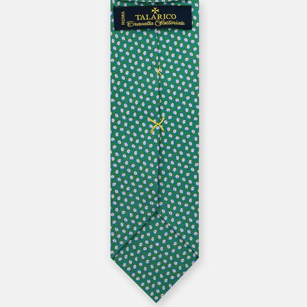 3-Fold Silk Tie, Micro Pattern, Green - JA058632_10 T