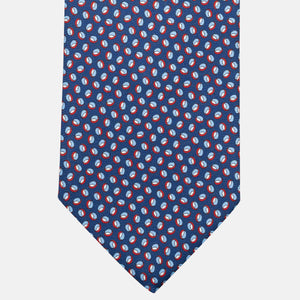 Cravatta 3 pieghe in Seta, Micro Fantasia, Blu Rosso - JA058632_1
