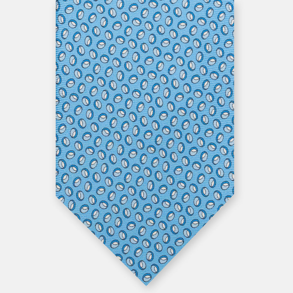 3-Fold Silk Tie, Micro Pattern, Light Blue - JA058632_2 T