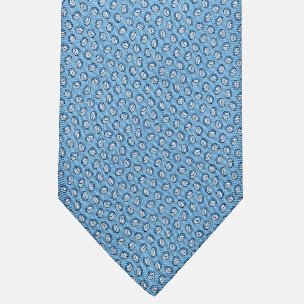 3-Fold Silk Tie, Micro Pattern, Light Blue - JA058632_2