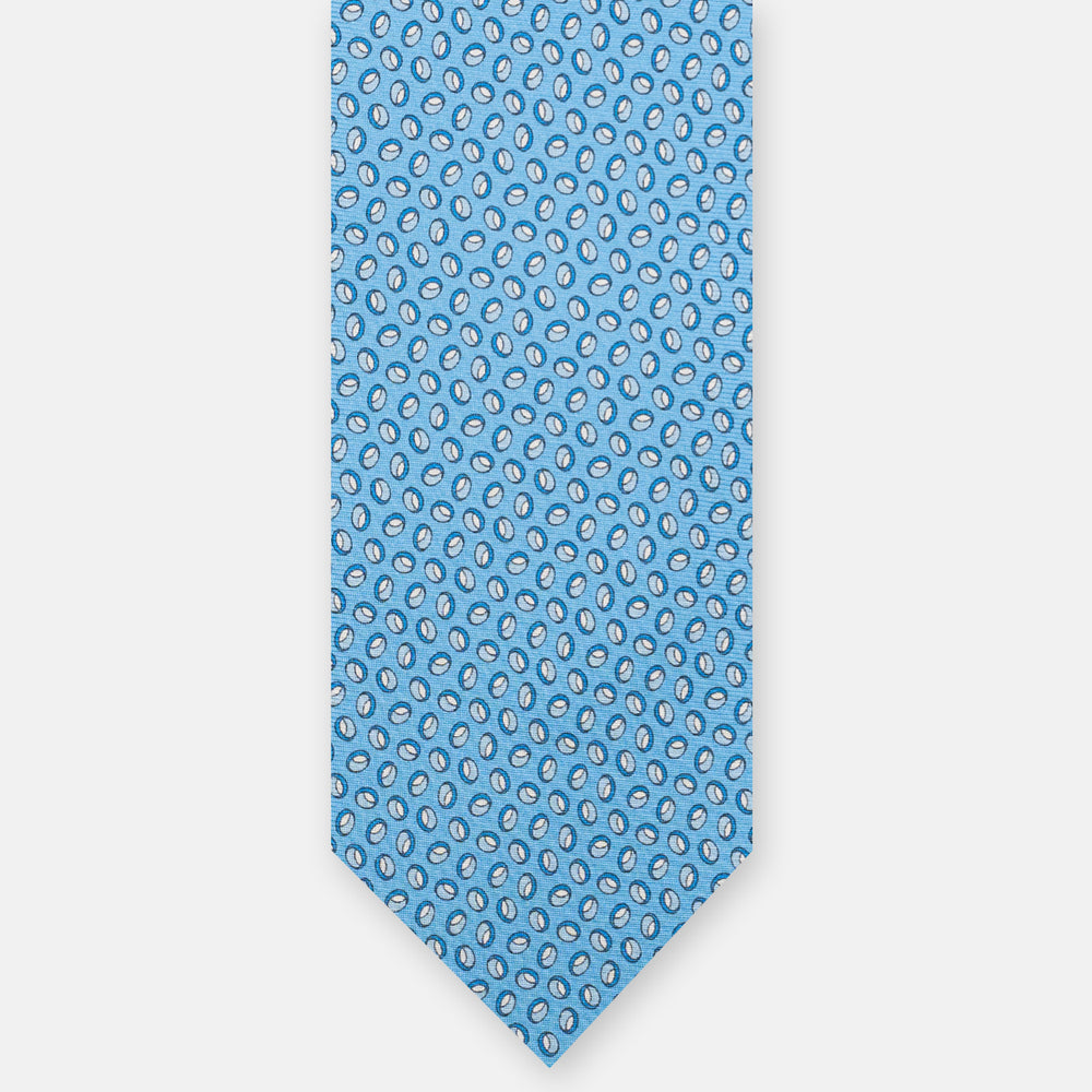 3-Fold Silk Tie, Micro Pattern, Light Blue - JA058632_2 T