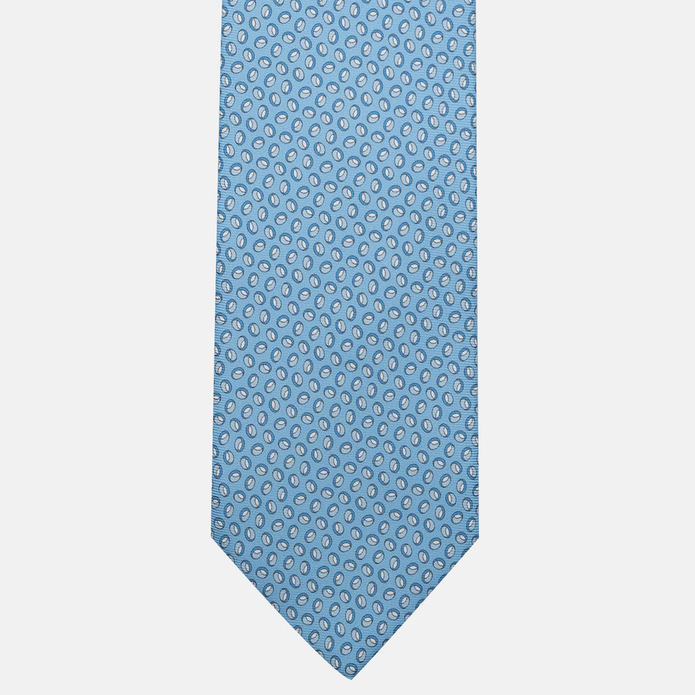 3-Fold Silk Tie, Micro Pattern, Light Blue - JA058632_2