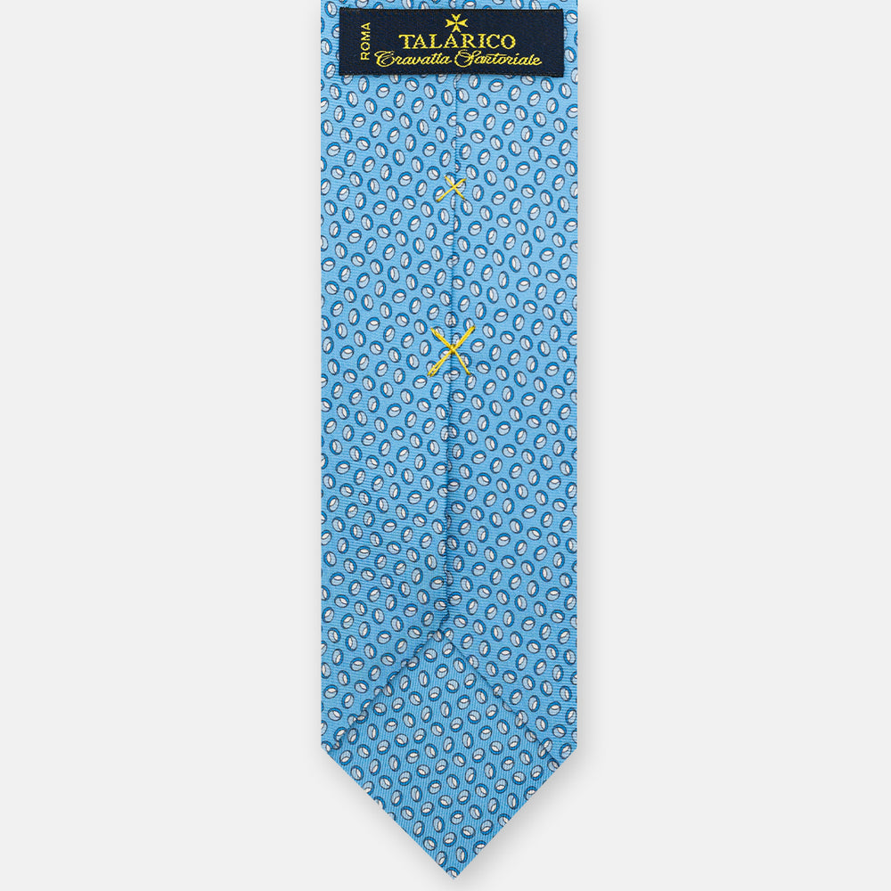 3-Fold Silk Tie, Micro Pattern, Light Blue - JA058632_2 T