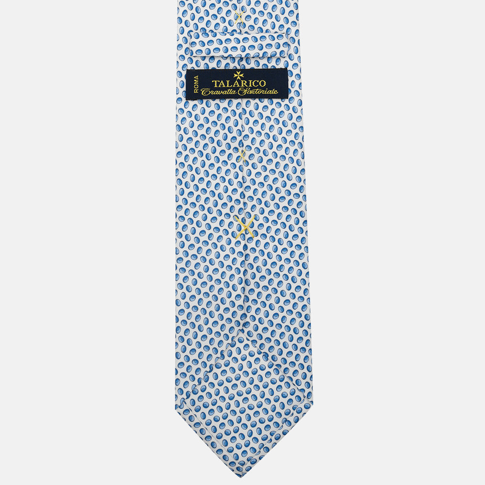 3-Fold Silk Tie, Micro Pattern, White - JA058632_3