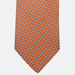 Cravatta 3 pieghe in Seta, Micro Fantasia, Arancione Chiaro - JA058632_4
