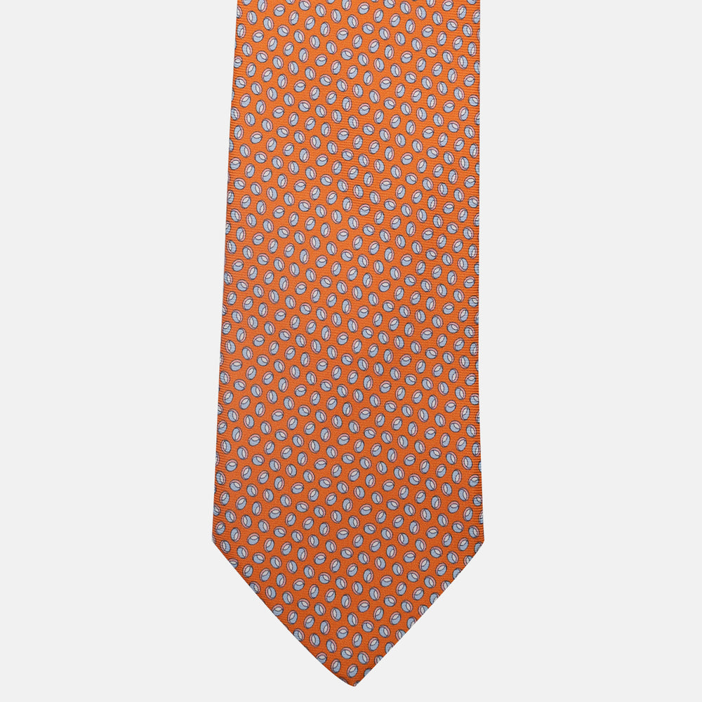 3-Fold Silk Tie, Micro Pattern, Light Orange - JA058632_4