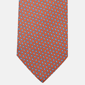 Cravatta 3 pieghe in Seta, Micro Fantasia, Arancione Scuro - JA058632_5