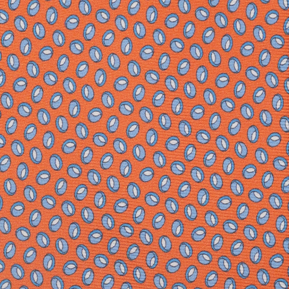 3-Fold Silk Tie, Micro Pattern, Dark Orange - JA058632_5