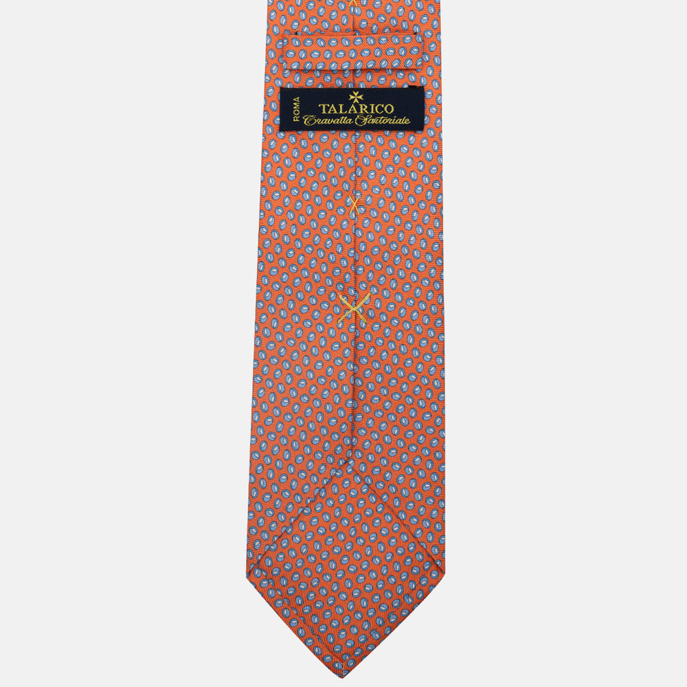 3-Fold Silk Tie, Micro Pattern, Dark Orange - JA058632_5