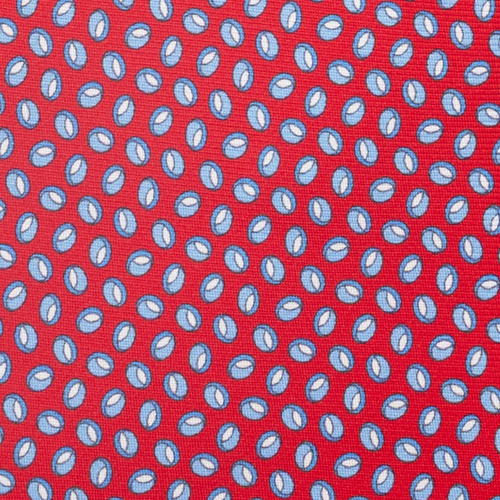 3-Fold Silk Tie, Micro Pattern, Red - JA058632_6