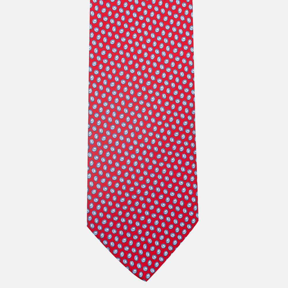 3-Fold Silk Tie, Micro Pattern, Red - JA058632_6