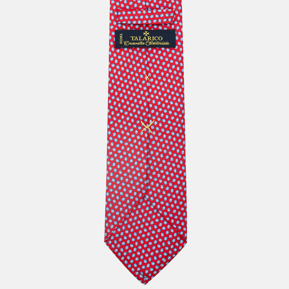 3-Fold Silk Tie, Micro Pattern, Red - JA058632_6