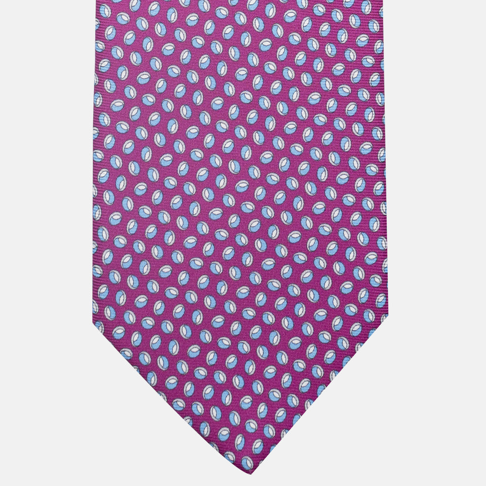 3-Fold Silk Tie, Micro Pattern, Magenta - JA058632_7