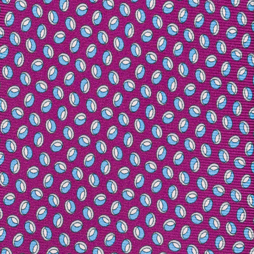 3-Fold Silk Tie, Micro Pattern, Magenta - JA058632_7 T