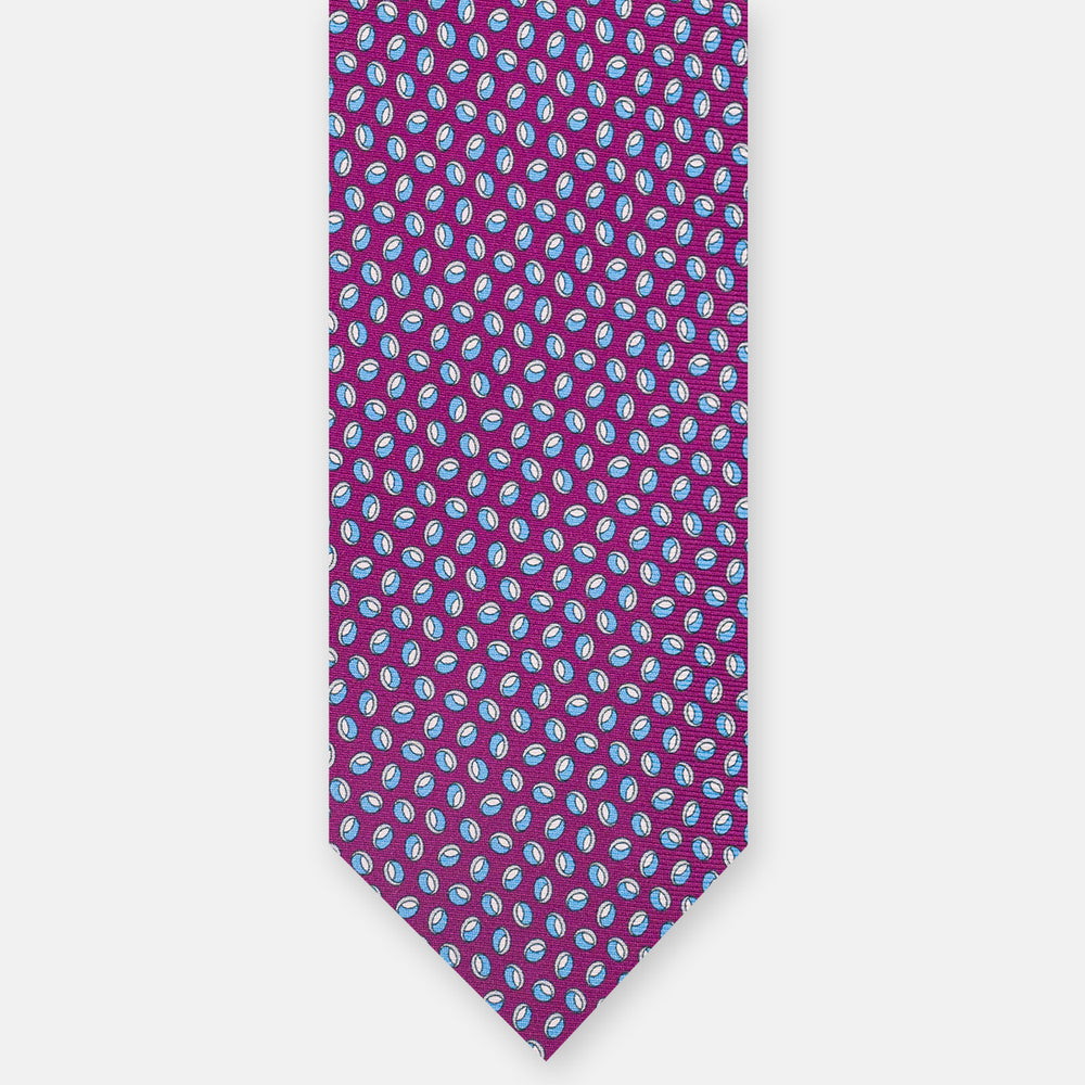 3-Fold Silk Tie, Micro Pattern, Magenta - JA058632_7 T